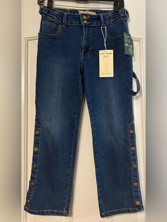 Love Trends Denim - Dark Blue Snap-Accent Cropped Jeans